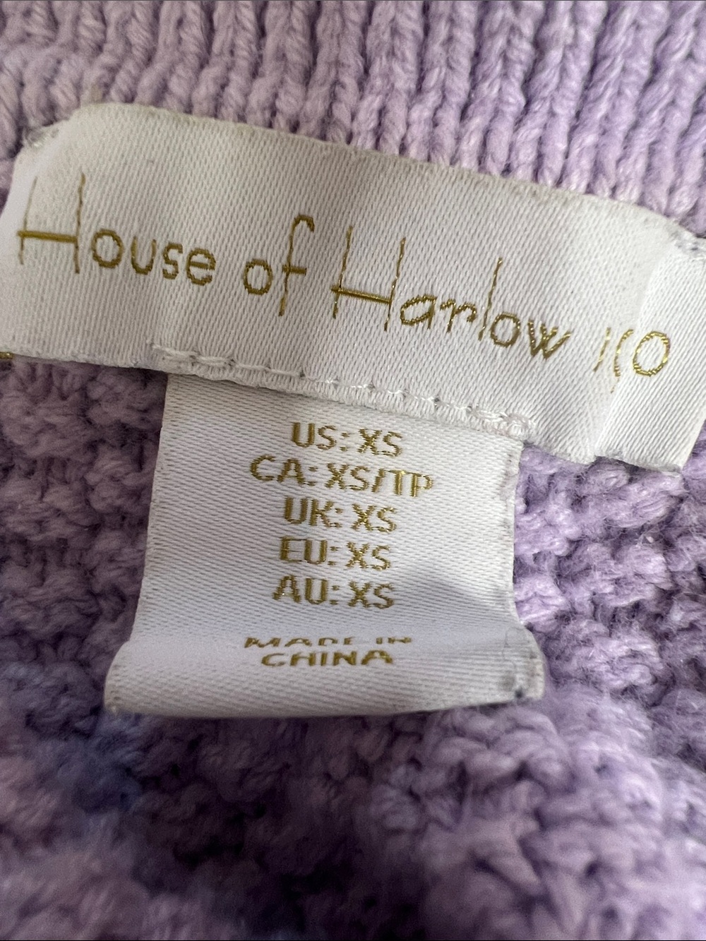 ☔️🪻🪁⚛️House of Harlow 1960 Lavender Pearl-Trim Cropped Knit Cardigan - Picture 6 of 9